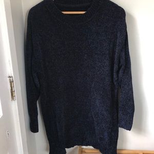 Oversized midnight blue chenille sweater